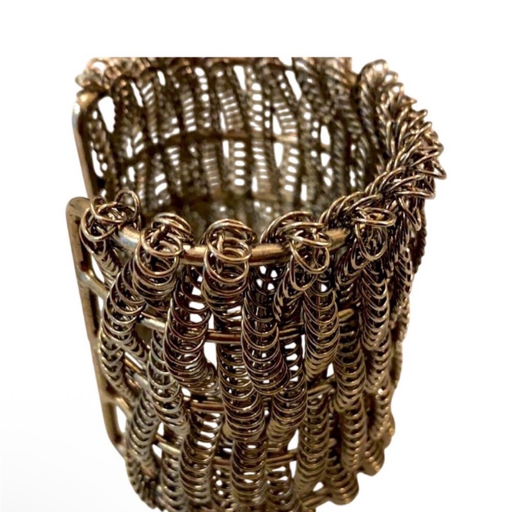 Gunmetal Wire Mesh Cuff Bracelet - Picture 2 of 5